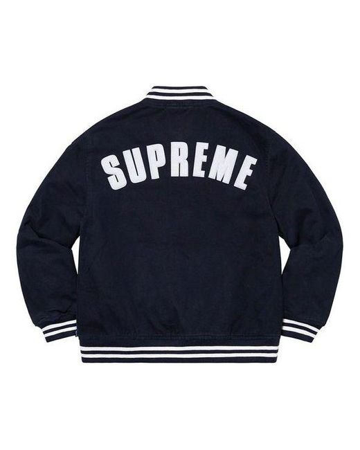 Supreme Blue X New Era X Mlb Varsity Jacket for men