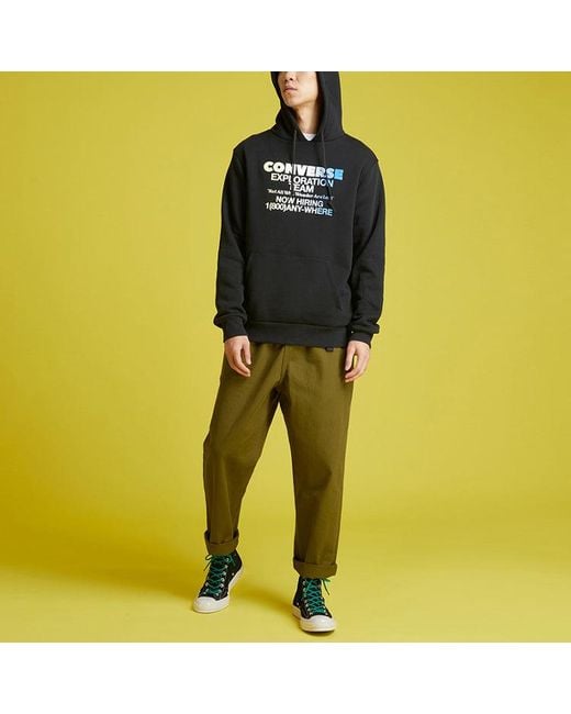 Converse Green Woven Straight-Leg Tapered Casual Pants 'Dark Moss' for men