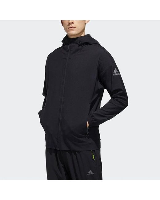 Adidas Blue Softshell Jkt Zipper Hooded Jacket for men