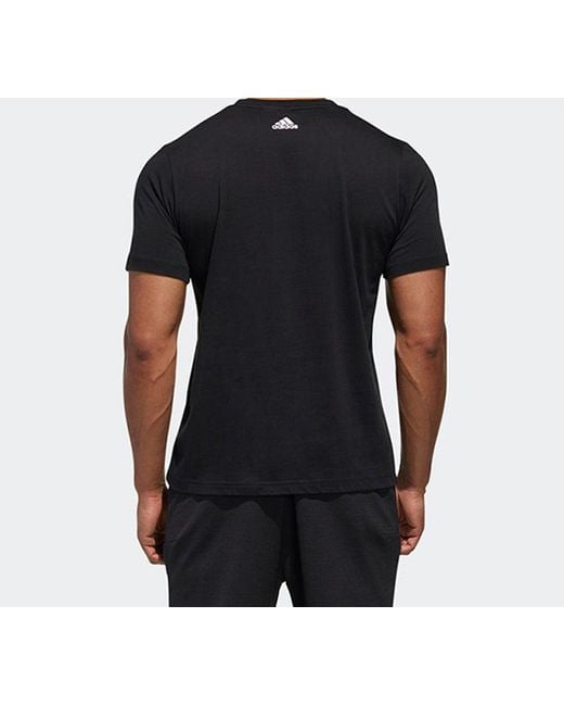 Adidas Black Mh Gfx T Lng Square Printing Short Sleeve for men