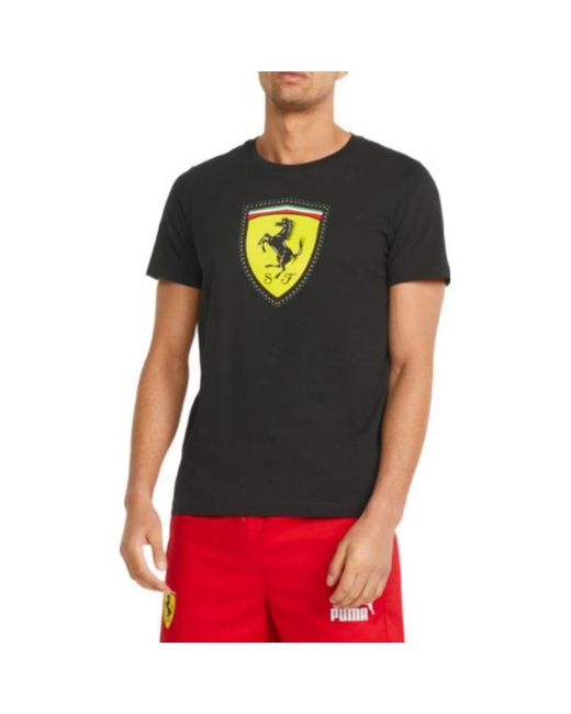PUMA Black Scuderia Ferrari Race Color Shield T-Shirt for men