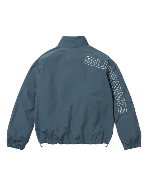 Supreme Blue Spelled Out Embroidered Track Jacket for men