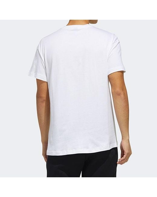 Adidas White Sports Round Neck Short Sleeve 'Wuji Story' for men