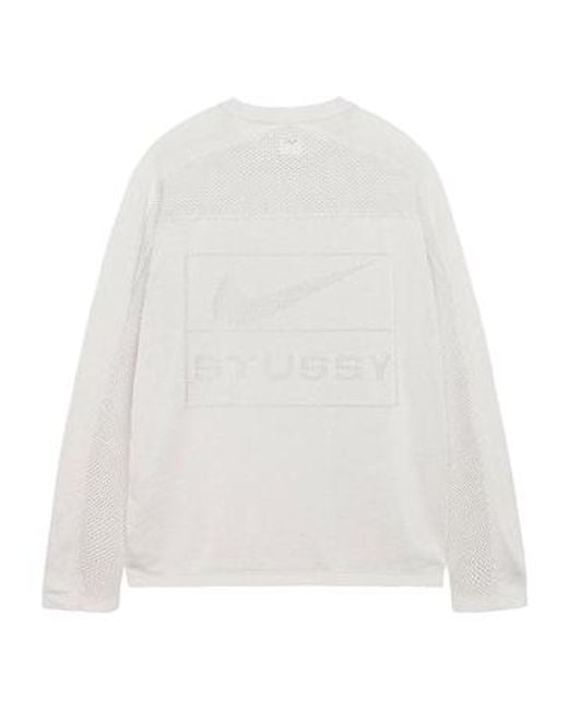 Nike White X Stussy Long-Sleeve Knit Jersey 'Light Bone' for men