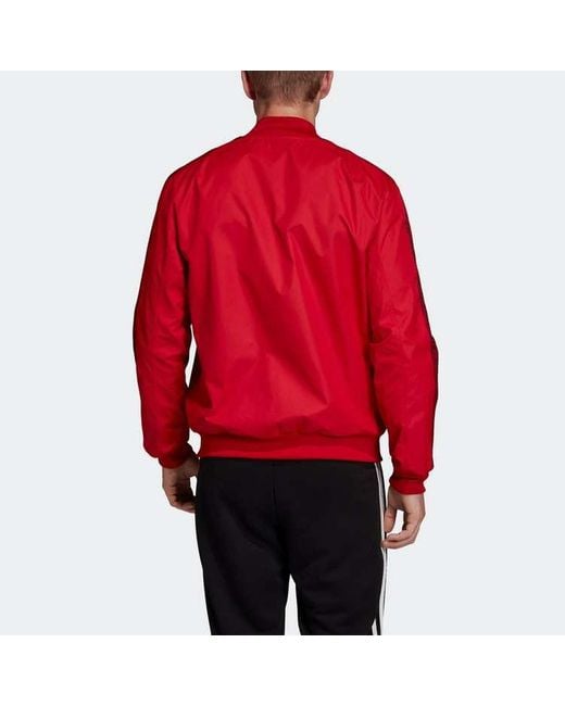 Adidas Red Soccer/Football Manchester United Long Sleeves Zipper Jacket Sports for men