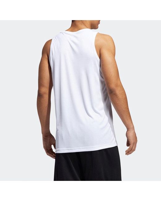 Adidas White Printing Logo Basketball Sports Vest for men
