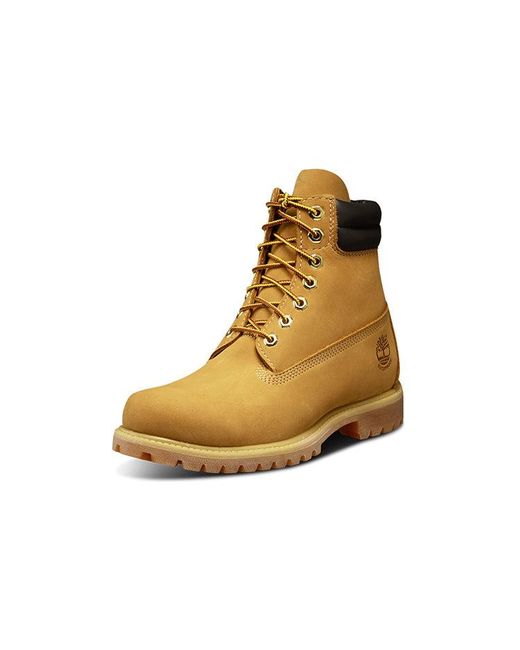 Timberland Brown 6 Inch Classic Waterproof Wide Fit Boots 'Wheat Nubuck' for men