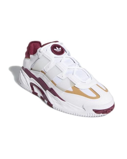 Adidas White Originals Niteball Wear-Resistant Retro Basketball Shoes for men