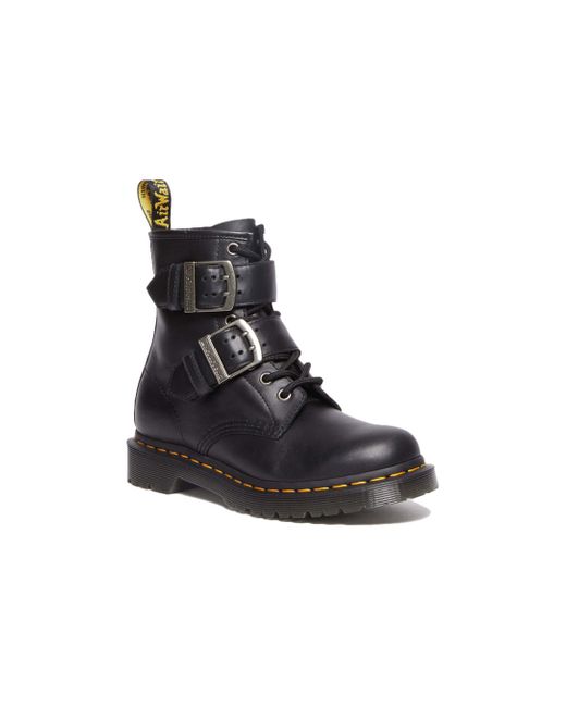 Dr. Martens Black Dr.martens 1460 Buckle Pull Up Leather Lace Up Boots