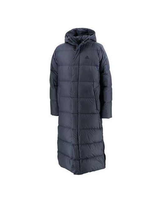 Adidas Blue Sports Windproof Stay Warm Hooded Down Jacket for men