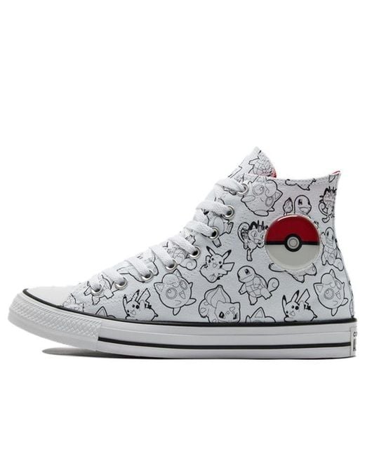 Converse White Pokemon X Chuck Taylor All Star High 'Poke Ball' for men