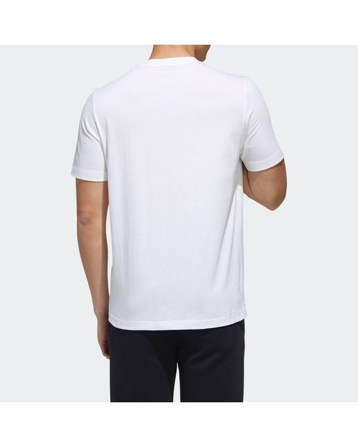Adidas White Neo M Esntl Logo T Sports Short Sleeve for men