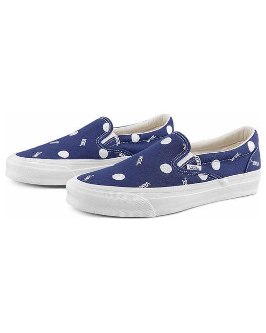 Vans Blue Og Classic Slip-On Lx Low Top Casual Skateboarding Shoes for men