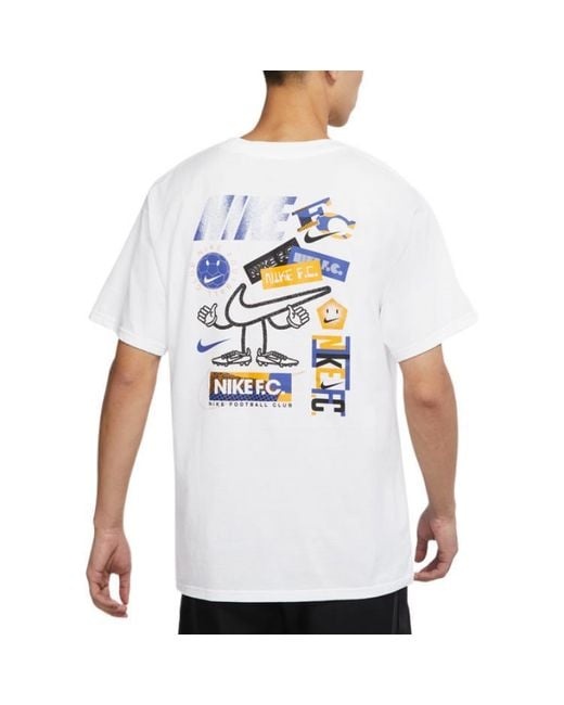 Nike White Front And Back Printing Round Neck Short Sleeve Soccer/Football T-Shirt for men