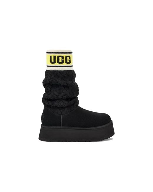 Ugg Black (Wmns) Classic Sweater Letter Boot