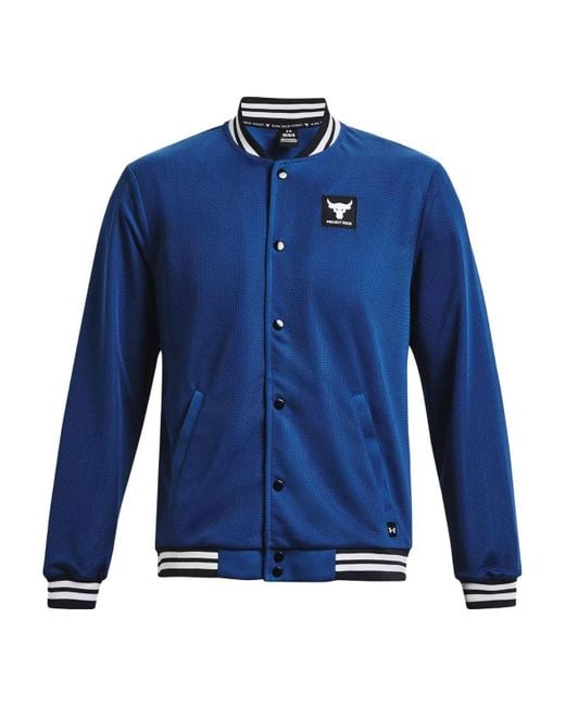 Under Armour Blue Project Rock Varsity Jacket 'College' for men