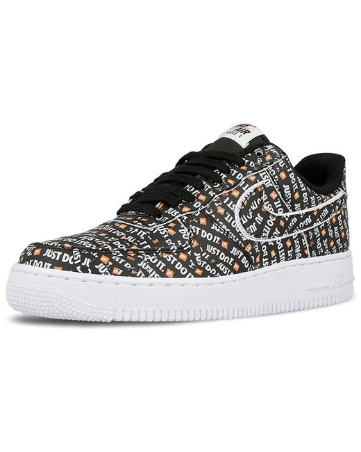 Nike Black Air Force 1 Low '07 Lv8 'Just Do It' for men