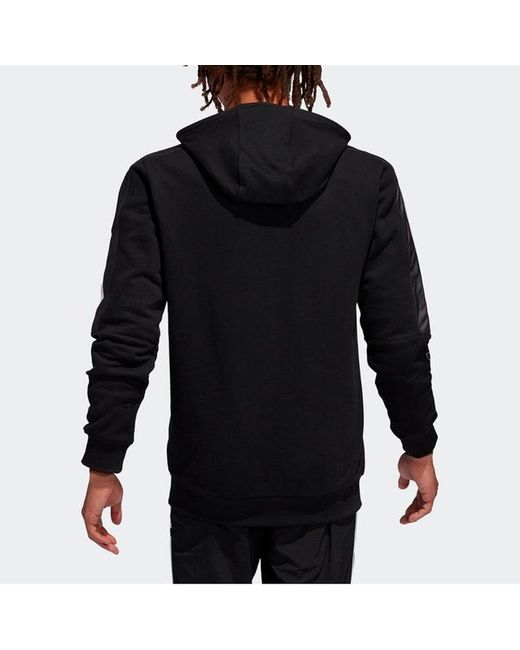 Adidas Black Originals Logo Printing Casual Hooded Jacket for men