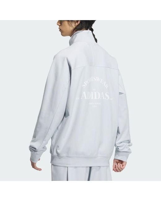 Adidas Blue Verbiage Knit Jacket Asia Sizing for men