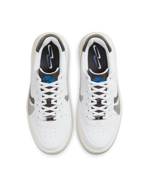 Nike White (Wmns) Air Force 1 Plt.Af.Orm Lv8 Metallic'