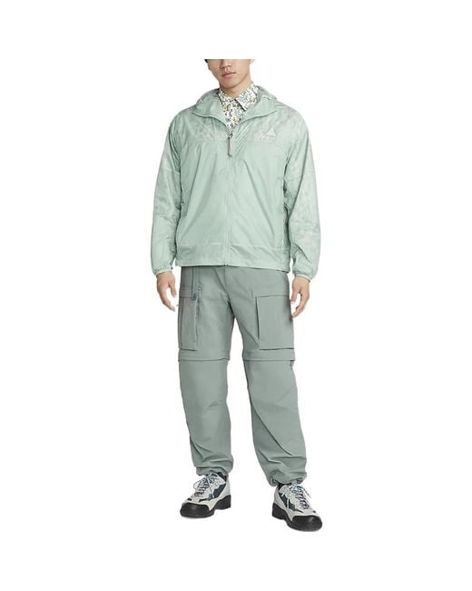 Nike Blue Acg Cinder Cone Pattern Splicing Solid Color Zipper Hooded Jacket for men