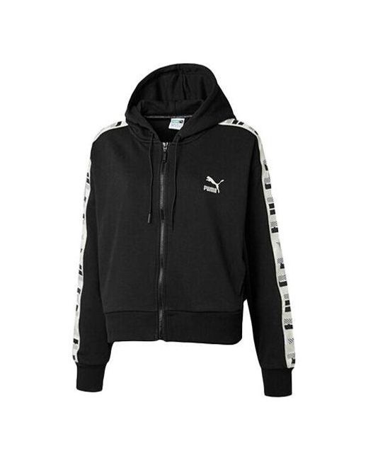PUMA Black Knit Hooded Zipper Jacket