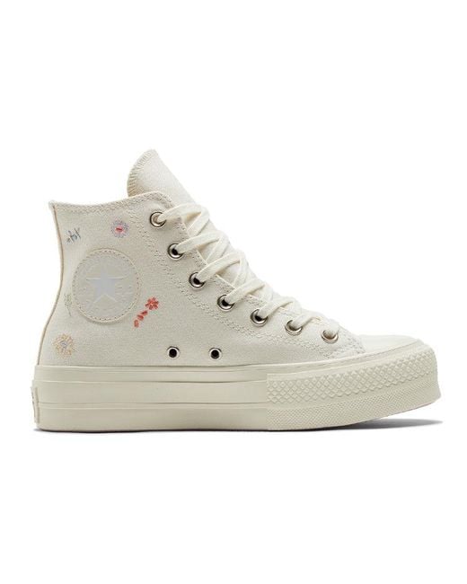 Converse White (Wmns) Chuck Taylor All Star Lift Platform 'Embroidered Floral