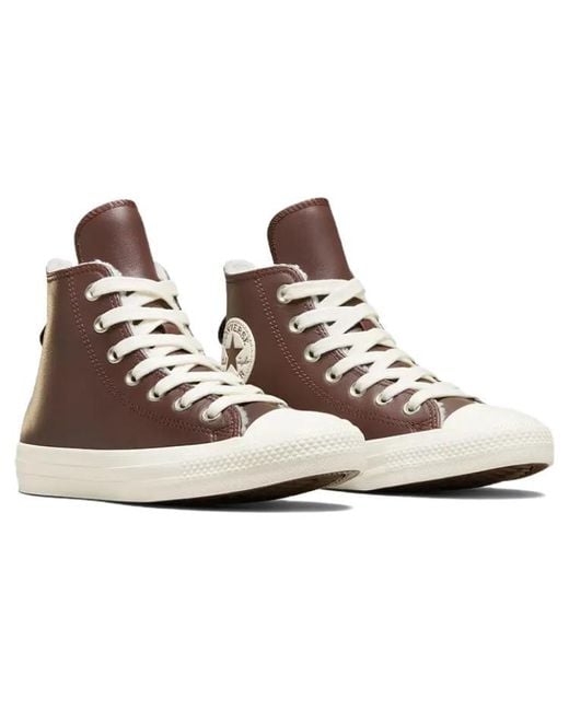 Converse Brown (Wmns) Chuck Taylor All Star Leather Faux Fur Lining 'Dark'