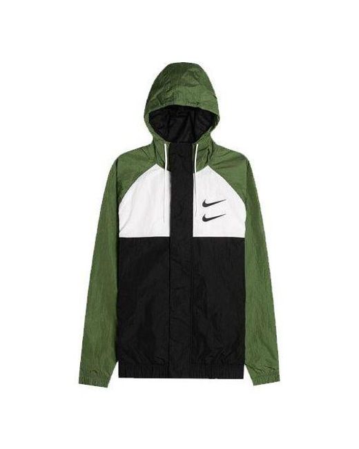 Nike Sportswear Swoosh Hooded Jacket in Green for Men Lyst UK
