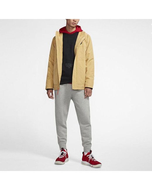 Nike Yellow Lebron James Basketball Sport Hoodie Jacket Golden for men