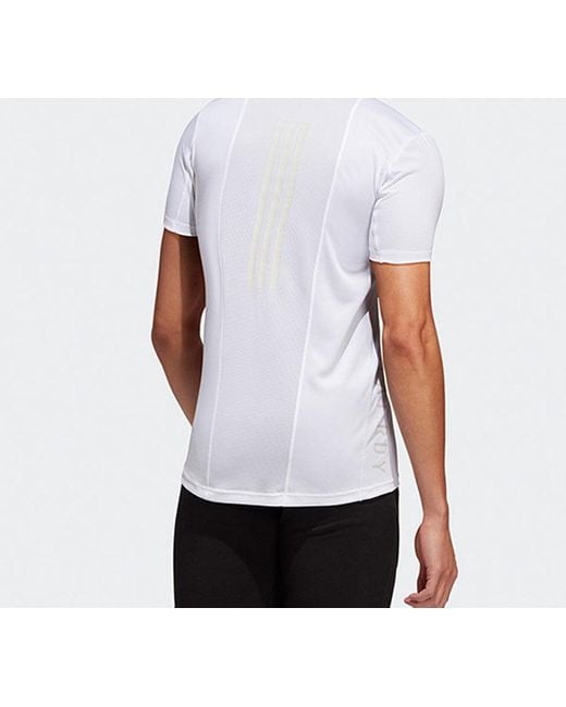 Adidas White Trg Tee H.Rdy Sports Training Short-Sleeve Tee for men