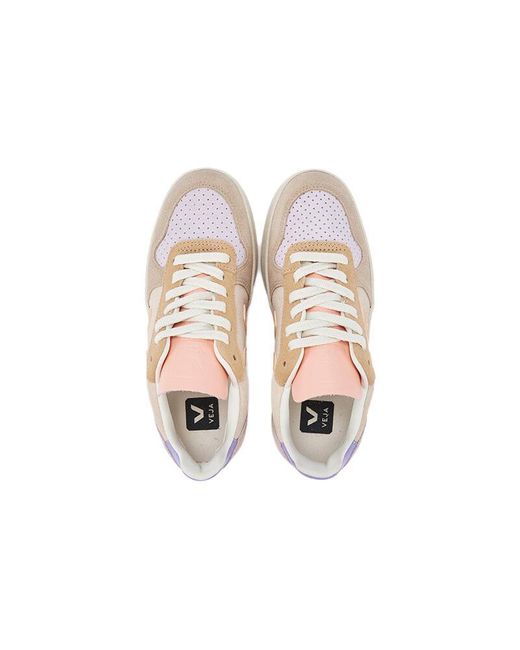Veja Pink V-10 Lace-Up Suede Sneakers
