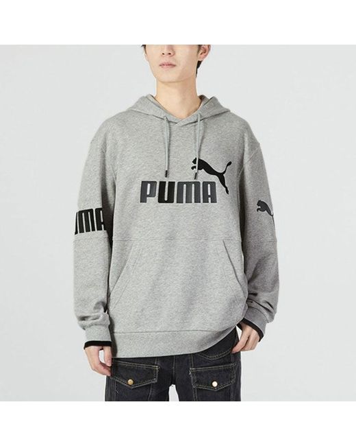 PUMA Gray Power Training Hoodie for men