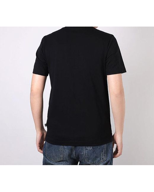 PUMA Black Big Logo Printed Short Sleeve Tee for men