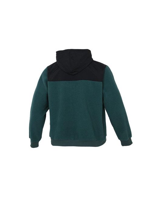 PUMA Green Winterized Lamb's Wool Stay Warm Colorblock Hooded Jacket for men