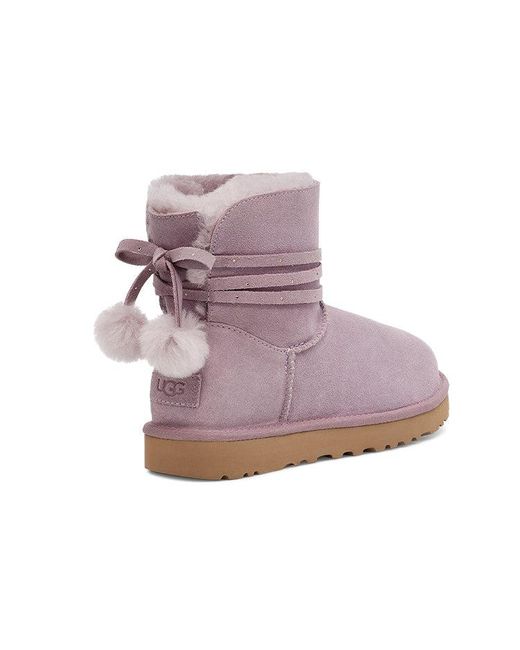 Ugg Purple (Wmns) Mini Bailey Bow Pom 'Taupe'