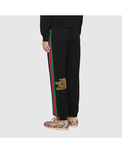 Gucci Black X The North Face Crossover Ss21 Webbing Printing Cotton Sports Pants/Trousers/Joggers
