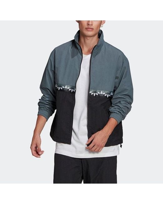 Adidas Gray Originals Adicolour Sliced Trefoil Track Jacket for men