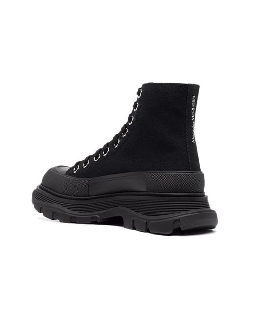 McQueen Black (Wmns) Tread Slick Lace Up Boot