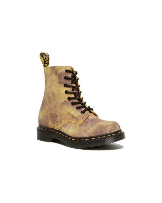 Dr. Martens Brown (Wmns) 1460 Pascal Tie Dye Leather Lace Up Boots 'Burnt'