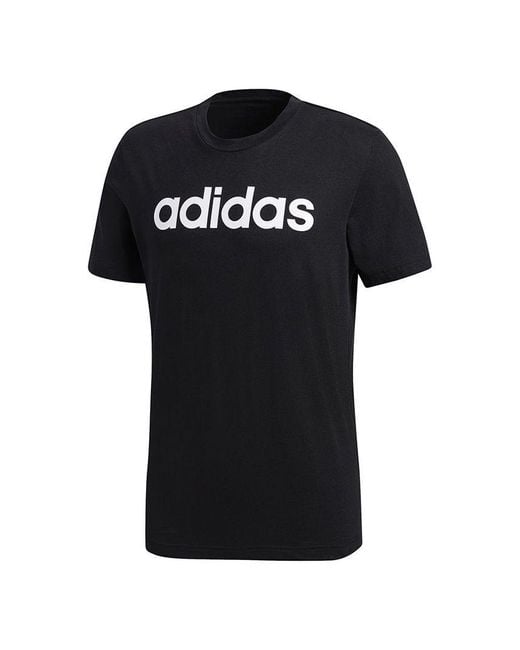 Adidas Black Comm M Tee Logo Printing Sports Knit Short Sleeve for men