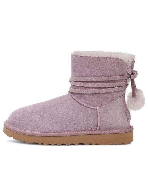 Ugg Purple (Wmns) Mini Bailey Bow Pom 'Taupe'