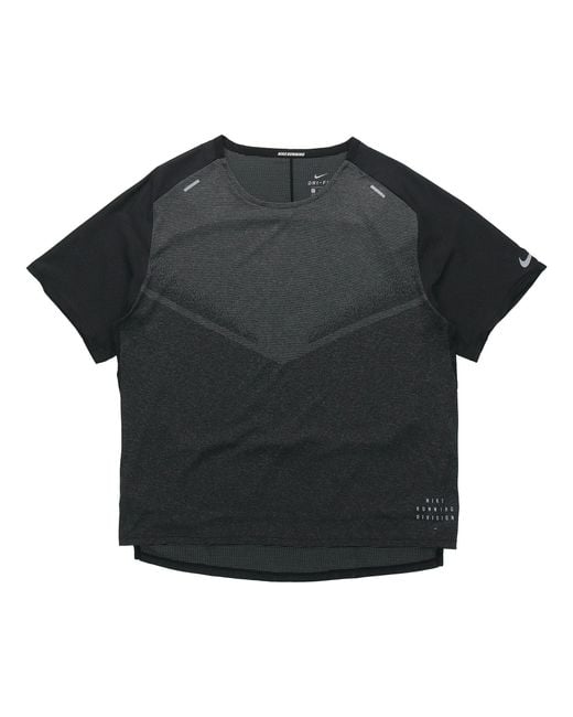 Nike Black Ultra Run Division Trainingsport Fast-Dry Breathable Fabric Short Sleeve T-Shirt for men