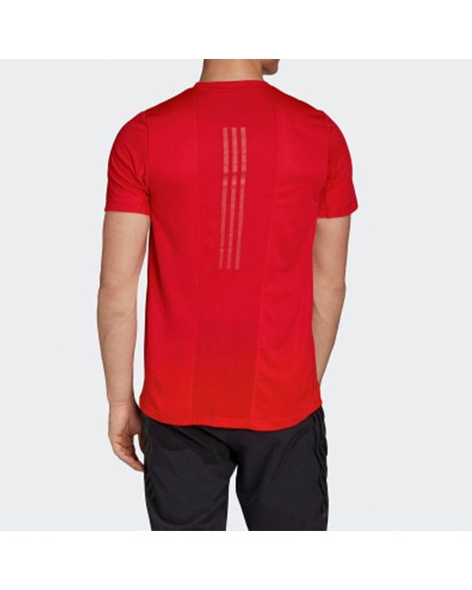Adidas Red Soccer/Football Training Sports Round Neck Short Sleeve for men