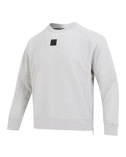 Under Armour Gray Ottoman Fleece Crew 'Light' for men