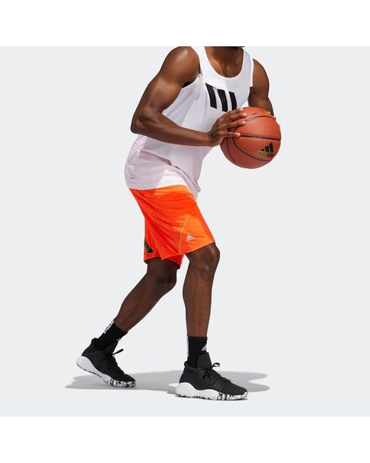 Adidas Orange Ctr 365 Sp Basketball Sports Shorts for men