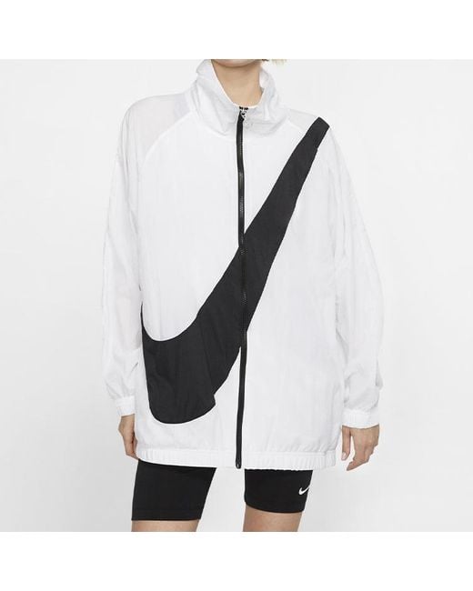 Nike White (Wmns) Collar Big Swoosh Jacket