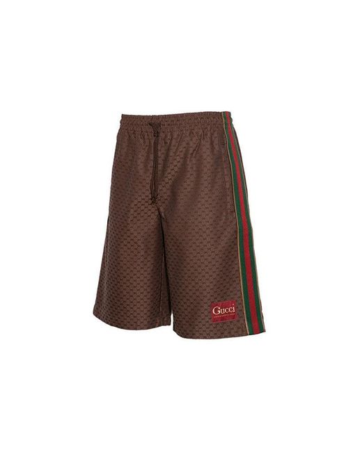 Gucci Brown Ss21 Printing Shorts for men
