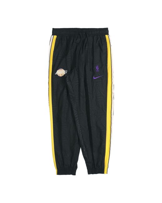 Nike Black Los Angeles Lakers Colorblock Woven Bundle Feet Sports Long Pants for men
