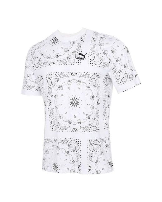 PUMA White Ob All Over Print T-shirt for men
